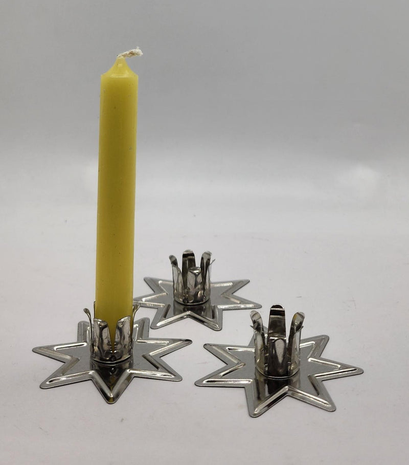 Candle Holder, Metal Star Silver