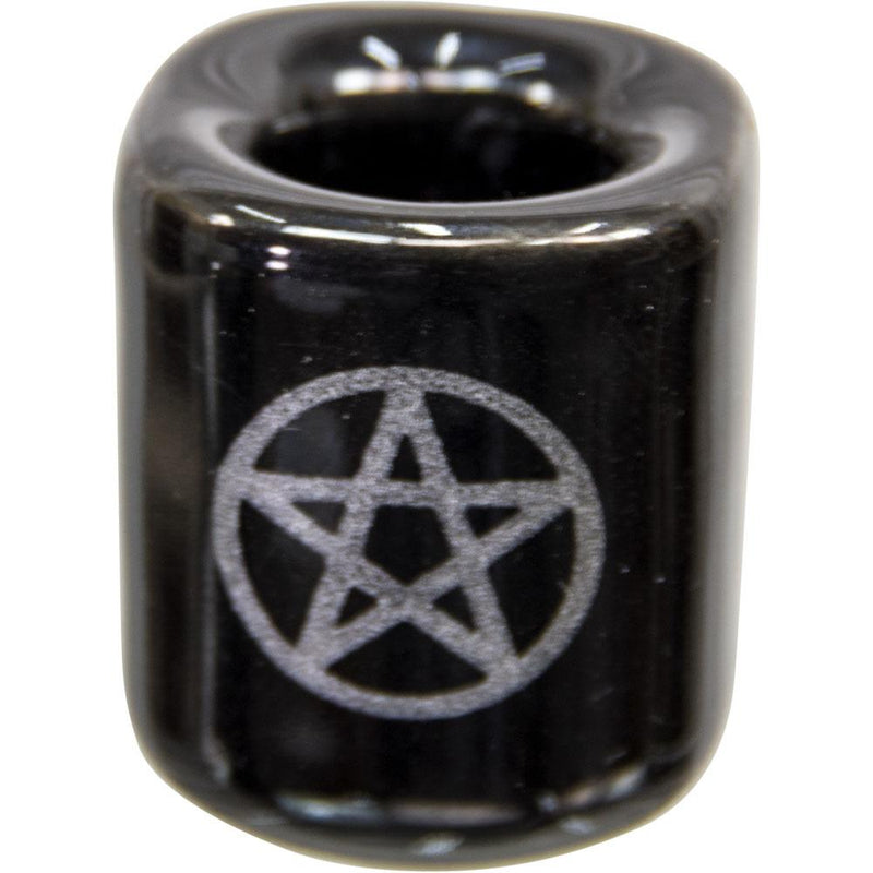 Candle Holder, Porcelain w/Pentacle Small