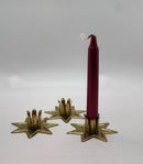 Candle holder, Metal Star, Gold / Pillar