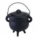 Cauldron, 3in. w-Lid, Plain Cast Iron
