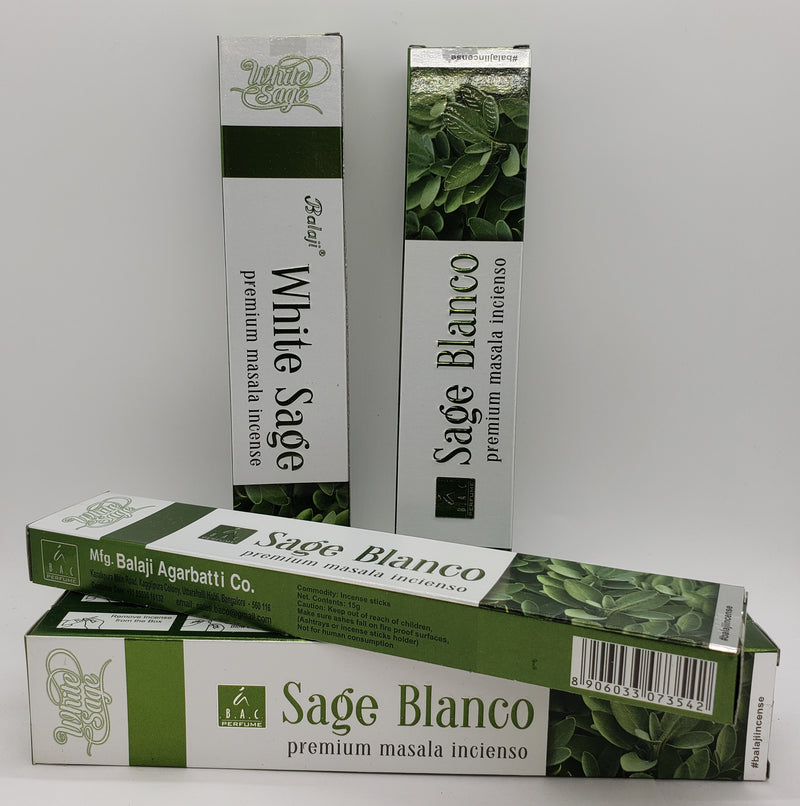 Incense, White Sage, Balaji 15gr sticks