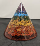 Orgonite Pyramid, Round with Chakra Stones