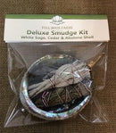 Deluxe Smudging Kit - Abalone Shell, White Sage, Cedar