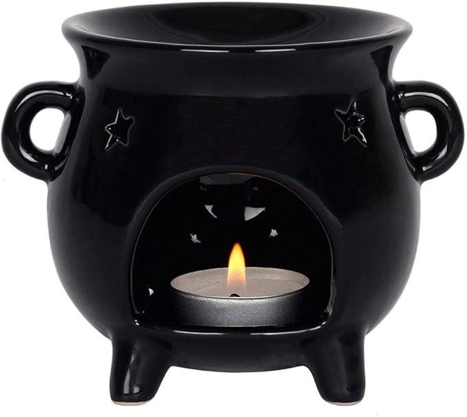 Difuser, Cat/Black Ceramic Oil Burner 4.75" tall