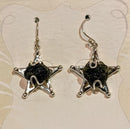 Earrings, Moldavite Raw Stone SS