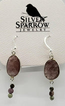 Earrings, Muscovite Bezel w-Baubles Sterling Silver