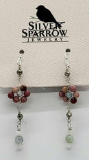 Earrings, Peruvian Opal Daisy w-Mixed Gemstones