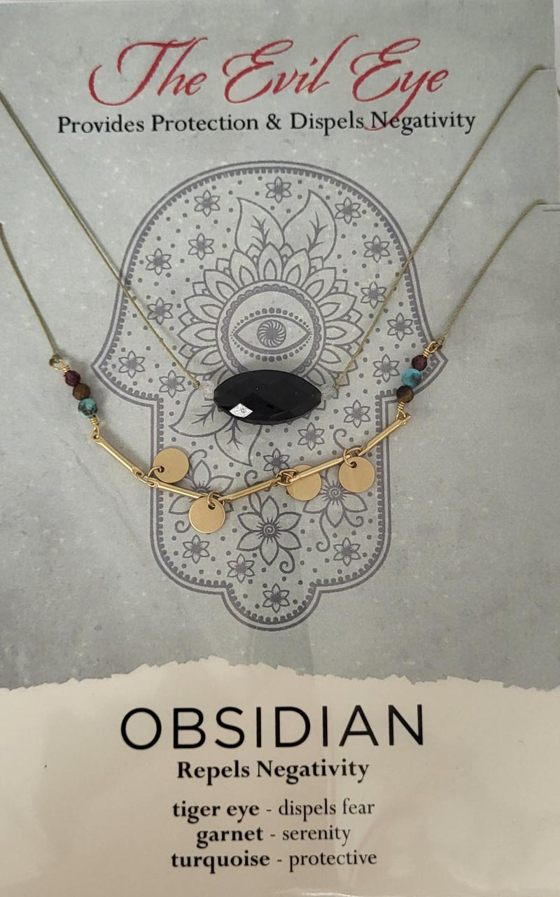 Evil Eye Necklace – Provides Protection & Dispels Negativity Obsidian