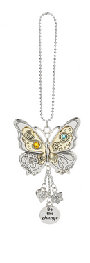 Car Charm, Butterfly 2-Tone w-