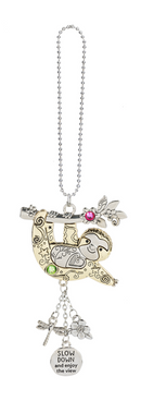 Car Charm, Sloth 2-Tone w-Gems