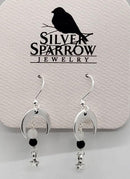 Earrings, Silver Dangle w-Cres