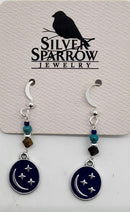 Earrings, Silver Dangle Midnig