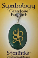 Pendant, Green Jade w-Prosperi