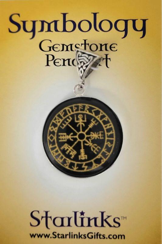 Pendant, Obsidian w-Vegvisir