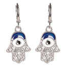 Earring, Hamsa w/ Evil eye blu