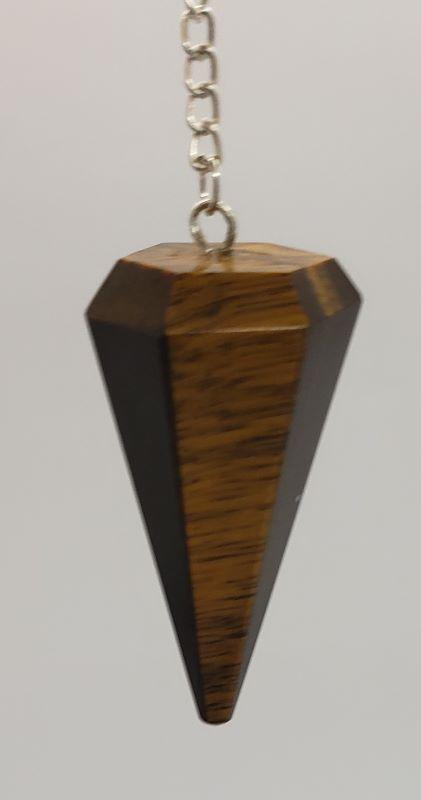 Pendulum, Tigereye/Gold Hexago