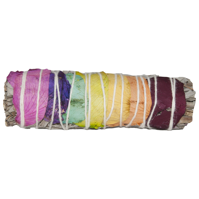 Sage, White/Rose 4in. 7 Chakra