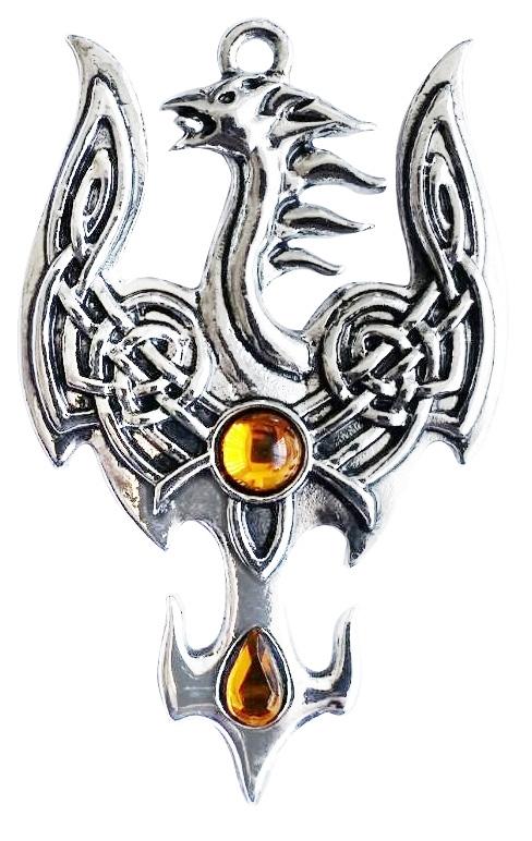 Pendant, Phoenix w/Golden Heart, Mythic Celts Collection