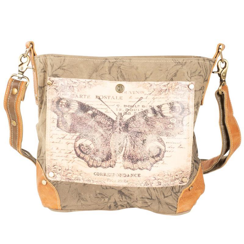 Bag, Butterfly Green Canvas Sh