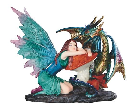 Fairy, Mushroom Gazing Dragon