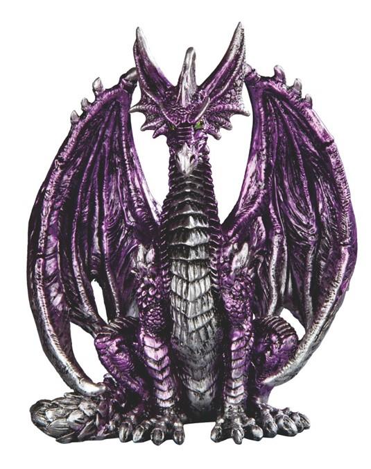 Dragon, Purple Sitting 7in.