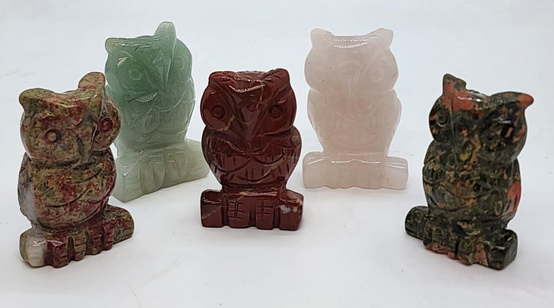 Owl, Carved Asst. Stone