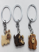Keychains, Mini Wood Dog