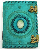 Journal, Leather Blue Embossed