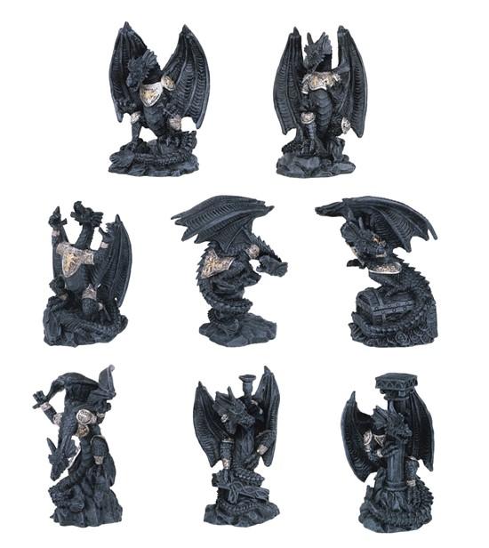 Dragon, Black w-Armor 3'in. H.