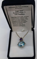 Pendant, SS Aqua Aura w-Amethy