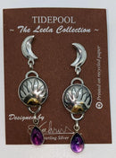 Earrings, Sun & Moon w- Gold