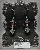 Earrings, SS Salmon Topaz w-Wh