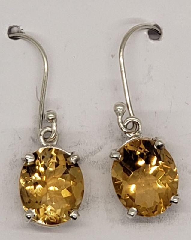 Earrings, Citrine  SS