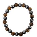 Bracelet, Hematite/Tigereye/Go