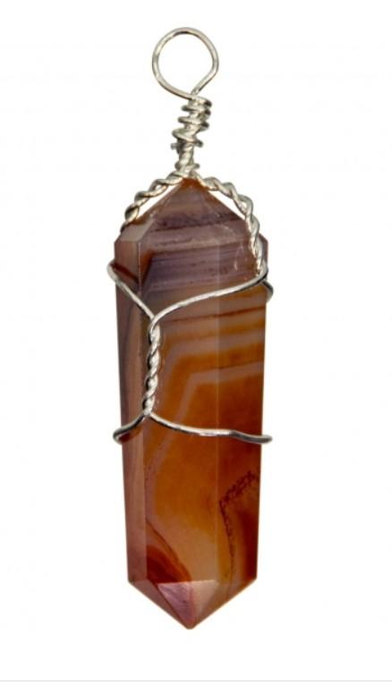 Pendant, Carnelian Wire Wrapp