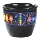 Smudge Pot, 7 Chakra Black Cer