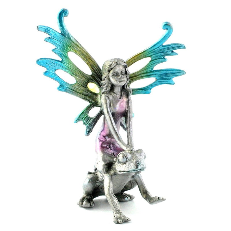 Fairy, Pink Pewter on Frog 3in. H.