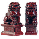 Fu Dogs, Red 6in. Pair Resin