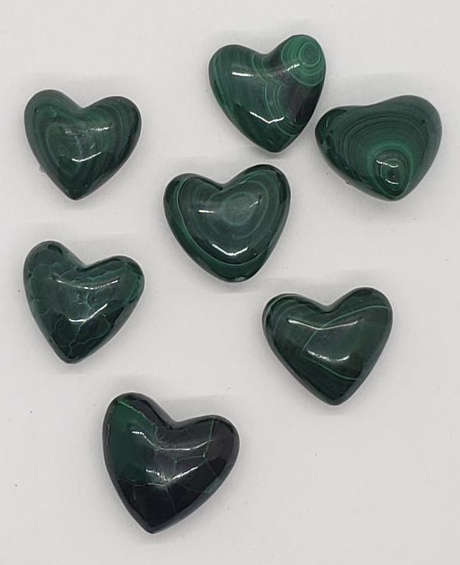 Heart, Malachite 1 Inch Diameter