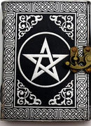 Journal, Leather Pentagram Silver/Black