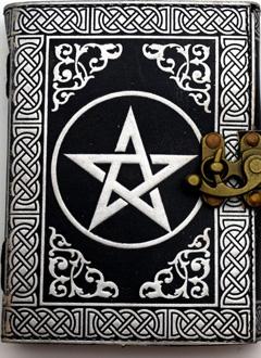 Journal, Leather Pentagram Silver/Black