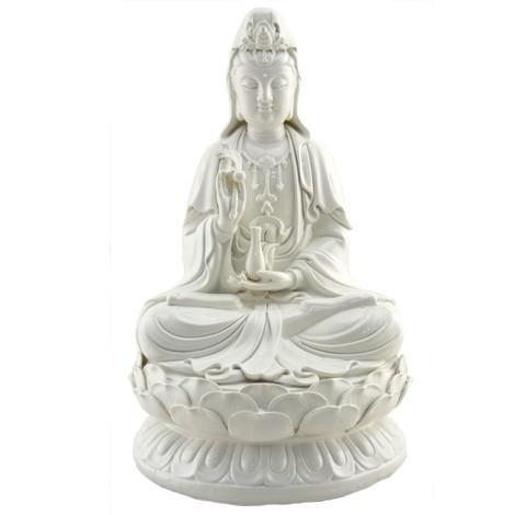 Kwan Yin, Large White Resin