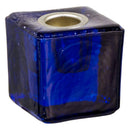 Candle Holder, Mini Glass Cube w/Metal Insert