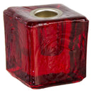 Candle Holder, Mini Glass Cube w/Metal Insert