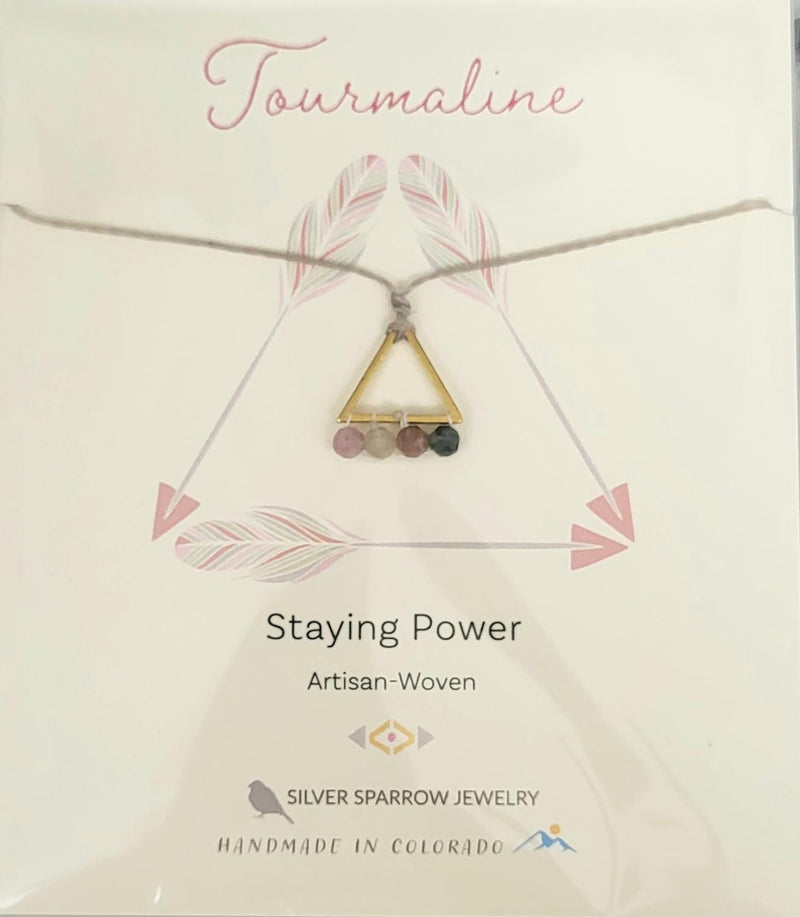 Necklace, Staying Power - Multi-ColorTourmaline Triangle
