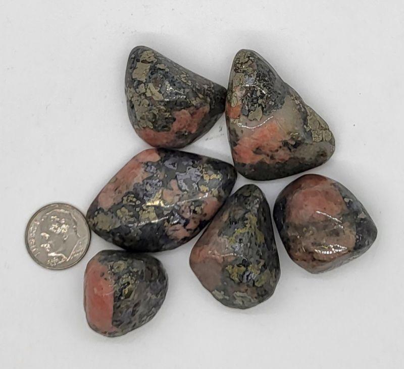 PYRITE W-TRIPLITE & WANGERITE - Tumbled