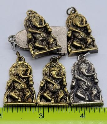 Pendant, Ganesh Dancing Solid Brass