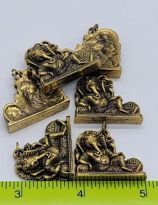 Pendant, Ganesh Lounging Solid Brass