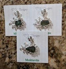 Pendant, Moldavite in Meteorite Setting, Rough Chunk, Sterling Silver