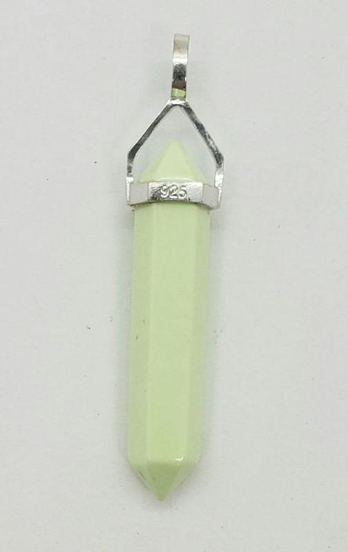 Pendant, Point Chryoprase/Lemon Citron SS
